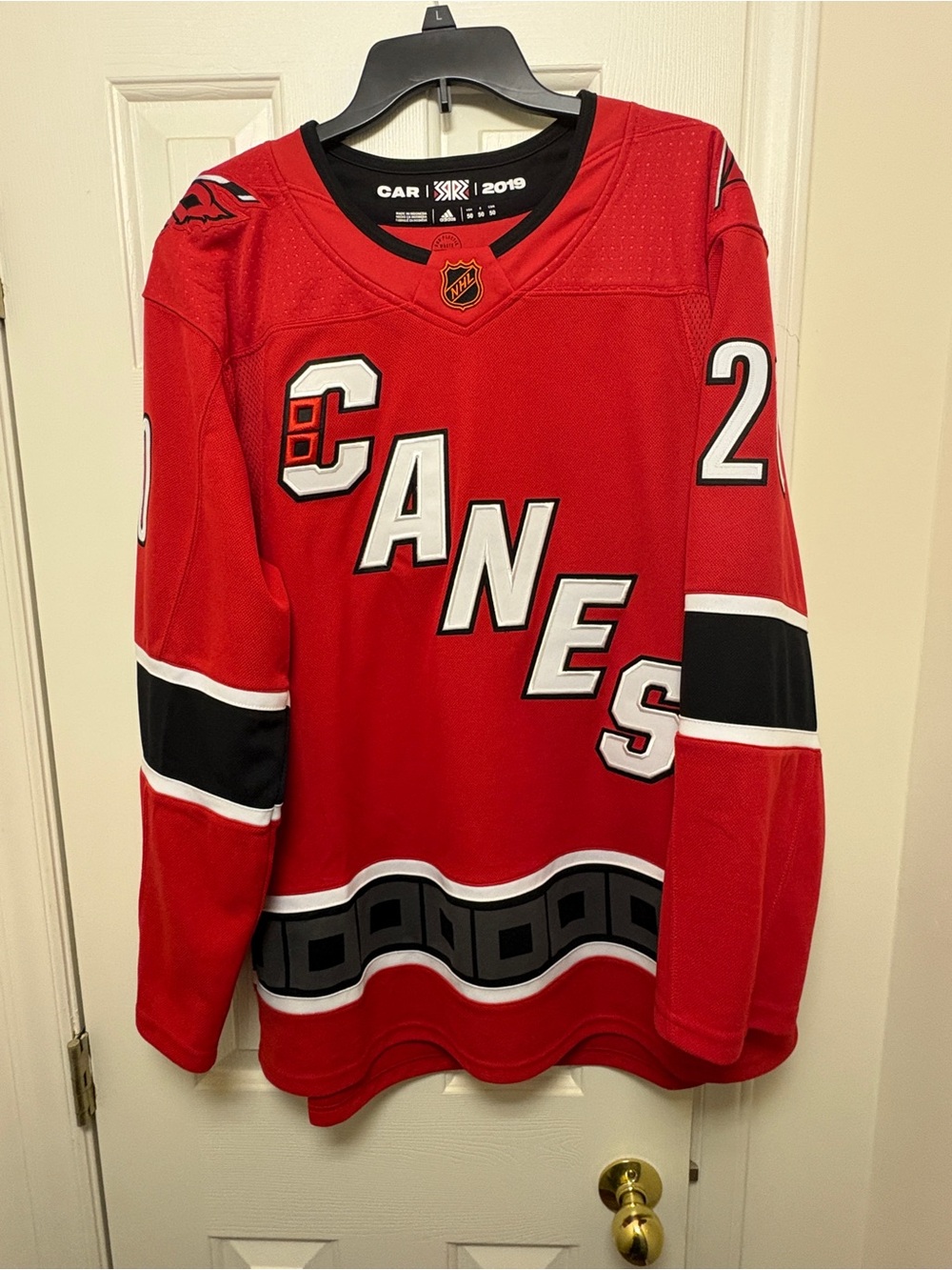 adidas Red and Black NHL Carolina Hockey Jersey